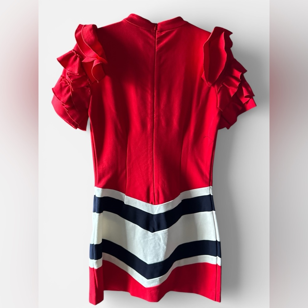 Elegant Red Ruffle Dress - Picture 2 of 4